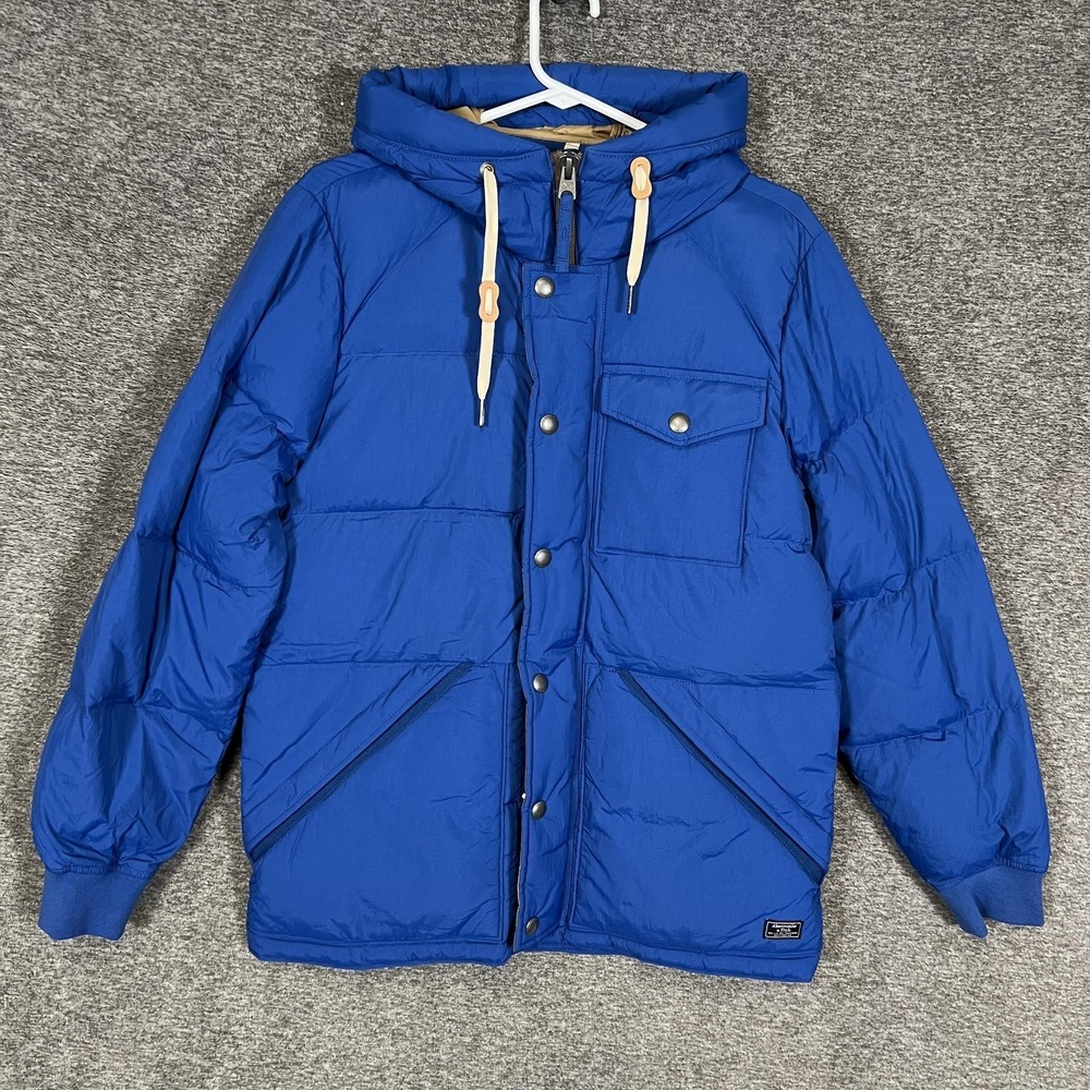 Abercrombie & Fitch Jacket Mens Small Blue‎ Hooded Down Puffer Insulated